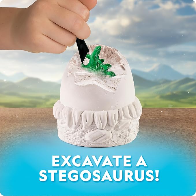 National Geographic Giant Dinosaur Egg Arts and Crafts Activity Kit | 15+ Dinosaur Crafts, Paint Cars, Clay Models, Dig Brick and Stickers, Creative Science Activities, Birthday Gift