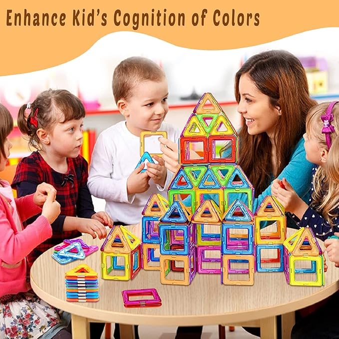 Magnetic Tiles for 3+ Year Old Boys Girls,Magnetic Building Blocks | Upgrade Magnet Building Blocks Set Educational STEM Toys Christmas Birthday Gift Toys for Kids Ages3 4 5 6 7 8+