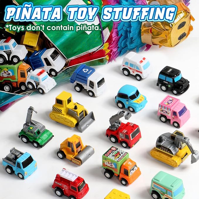 Fajiabao 18 PCS Pull Back Toy Cars for Toddlers | Mini Toy Trucks and Vehicles Set for Kids Party Favors Pinata Stuffers Goodie Bag Fillers Birthday Gifts for Boys and Girls