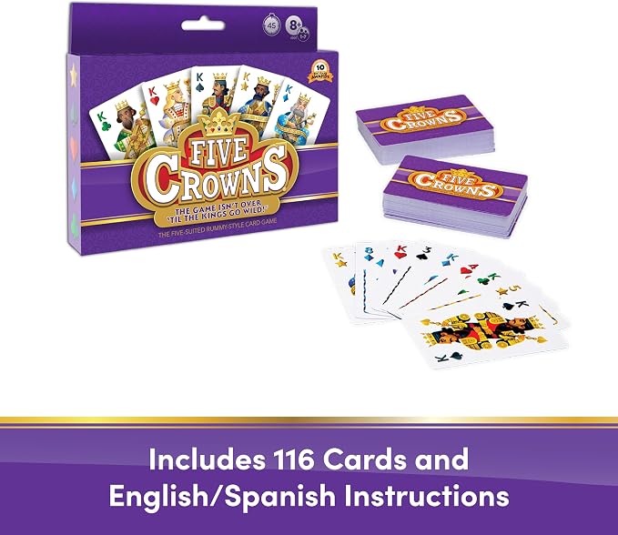 Five Crowns Rummy Style Card Game for Kids and Adults, Family Game Night | Family Game Night, Travel Games, Screen-Free, Holiday Game, Playing Cards, Award-Winning