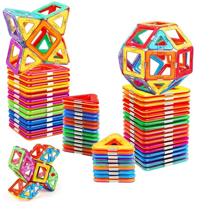 Magnetic Tiles for 3+ Year Old Boys Girls,Magnetic Building Blocks | Upgrade Magnet Building Blocks Set Educational STEM Toys Christmas Birthday Gift Toys for Kids Ages3 4 5 6 7 8+