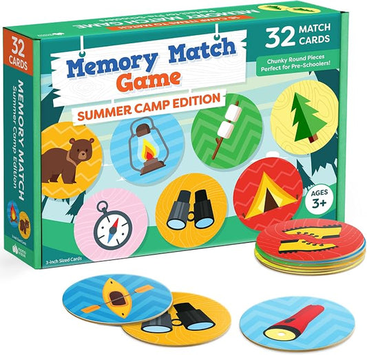 Memory Games for Kids Ages 4-8 - Camping Games for Kids, Camping Toys, Summer Camp Activities, Kids Summer Activities - Memory Matching Games for Toddlers 3-5, Preschool Outdoor Board Game Activities