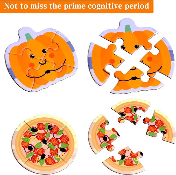 Magnetic Puzzles for Kids Ages 3-5, Travel Toddler Food Puzzle Toy | Refrigerator Magnet Game for Ages 4-6, Learning & Birthday Gift for Boys, Car Airplane Road Trip Quiet-Time Activity Toys