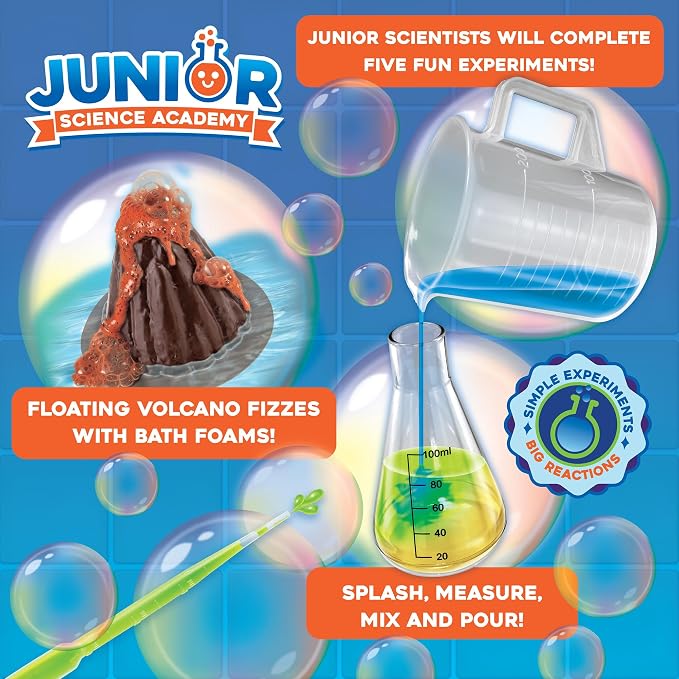 MindWare Junior Science Academy: Bath Time– 5 Amazing Beginning Science Experiments for Kids Ages 4 & Up – Boys & Girls Have Fun Learning About Science at Home
