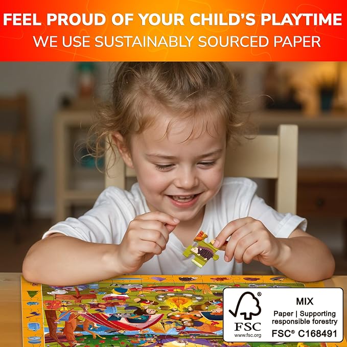 100 Piece Puzzles for Kids Ages 4-6 - 4 Jigsaw Kids Puzzles Ages 5-8 | Search and Find Artist-Crafted Illustrations with Daily Life, Hidden Objects - Educational Activity Puzzles for Kids Ages 4-8