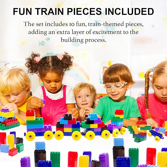 Dimple 300 Piece Large Building Blocks for Toddlers, Kids Interlocking Toys | Stackable Blocks, Multi-Colored Toys, Safe Non-toxic Plastic, Waterproof, Bright Colors, For Boys and Girls Age 3+