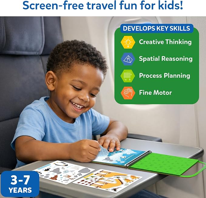 Skillmatics Peelies – Animals, Reusable Stickers, Travel Toy for Toddlers | 100+ Stickers, Activity Book, Mess-Free Fun for Preschoolers, Travel Toy, Gifts for Kids Ages 3, 4, 5, 6, 7