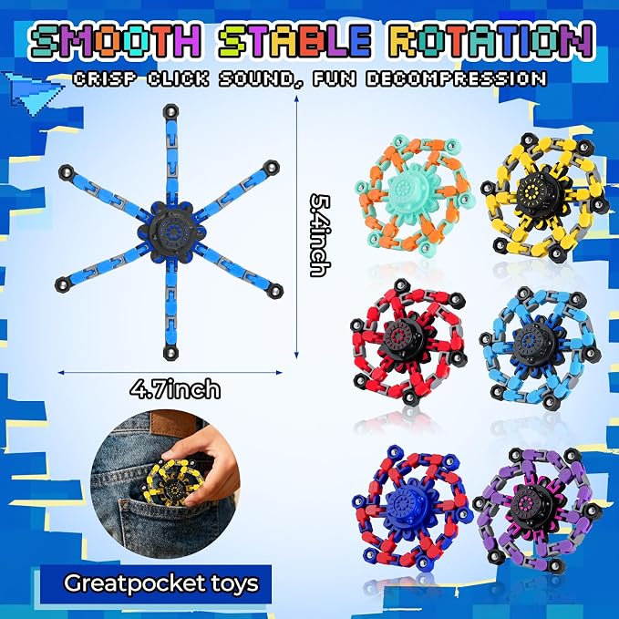 36PCS Transformable Fidget Spinners,Fidget Party Favors,Sensory Bulk Robot Fidget Stress Relief Toys for Kids Boys Girls 8-12,Fingertip Gyros Sensory Toys for ADHD