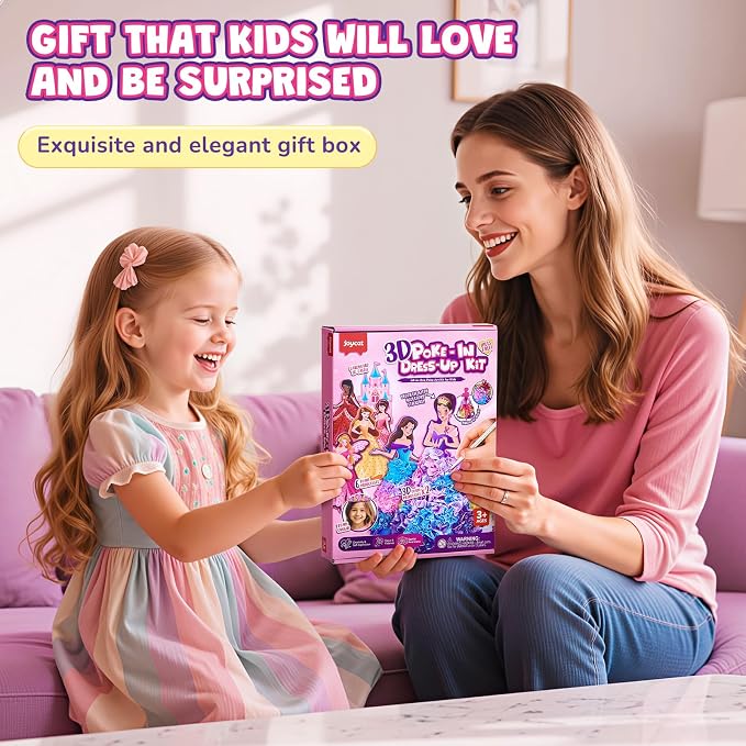 JoyCat Poke Art Kit for Girls, 3D Princess Craft with Fairy Tale Castle | Create layered 3D princess figures and a fairy-tale castle scene for a hands-on pretty pretty princess game experience.