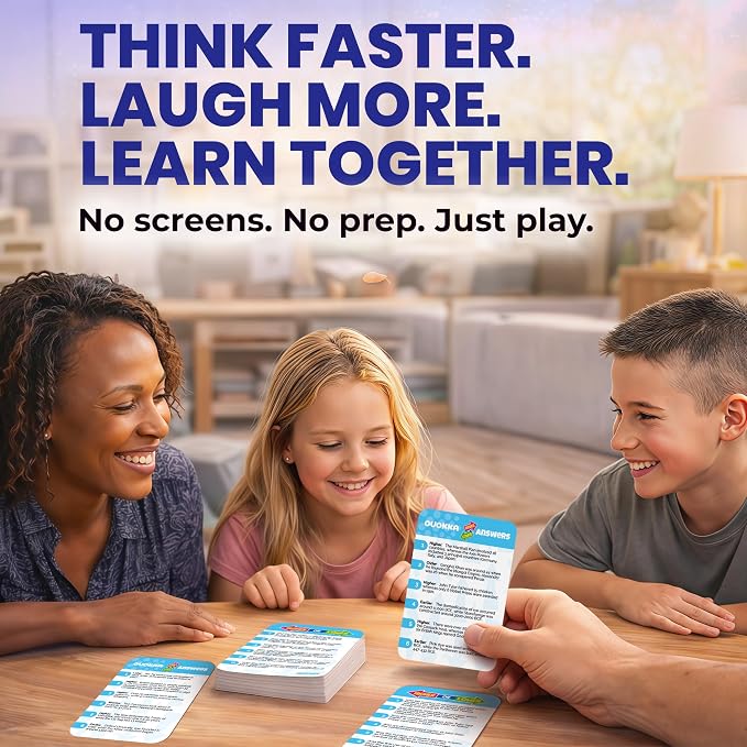QUOKKA History Board Games for Kids and Adults – Family Board Games for Family Game Night – Higher or Lower Trivia Cards for Kids 8-12 – Guess Fun Questions – Educational Card Game for Families&Teens