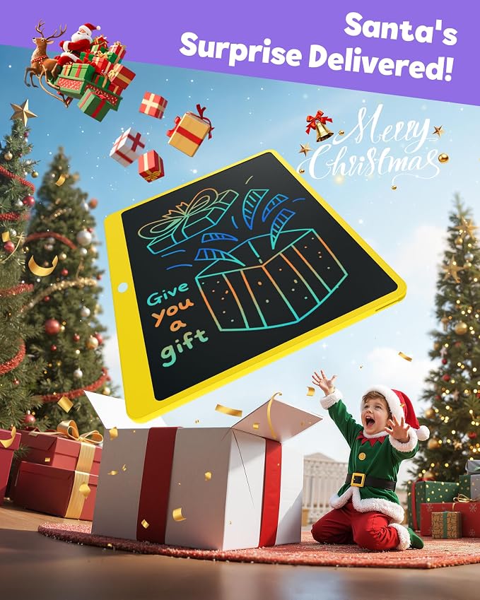 LCD Writing Tablet for Adults, Large Doodle Board, 16 Inch Colorful Drawing Tablet Writing Pad, Toddler Toys for 3 4 5 6 7 8 9 Year Old Girls Boys Teen, Birthday Gifts for Kids (Yellow)