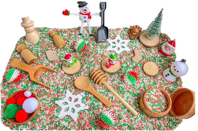 Kids Sensory Bins Montessori Sensory bin, Sensory Toys, Sensory Bins, Sensory Bin for Preschoolers (Christmas RGW)