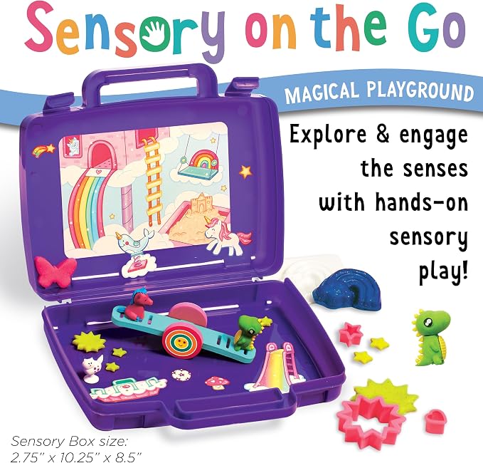 Creativity for Kids Sensory On The Go Kit: Magical Playground - Sensory Bins for Toddlers Ages 3-5+, Unicorn Gifts for Girls, Preschool and Toddler Toys