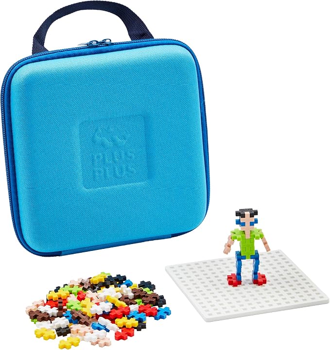 PLUS PLUS Travel Case, 100 Piece Basic Mix - Mini Waffle Blocks for Kids | Stem Toys, Airplane Travel Essentials for Kids, Classroom Must Haves, Gifts for Boys & Girls, Sensory Bin Filler