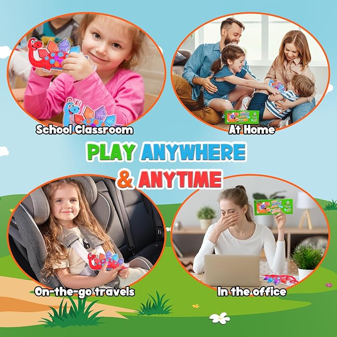 3Pcs Dinosaur Color Sorting Sensory Toys for Kids with Autism Toddler Toys for Airplane Travel Road Trip Montessori Toys Fine Motor Skills A Easter Basket Stuffers Gifts for Kids Boys Girls