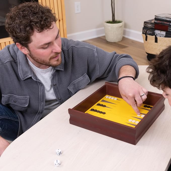 Elbow Room Games Family Game Set, 10 Classic Games with Wooden Storage Box and Built-in Game Boards, Endless Fun for Game Nights, Gatherings & Travel, 2+ Players | Wood Construction, Built-In Storage Box, 2 Players, Strategy Genre, 12.25 x 3 in, Printe...