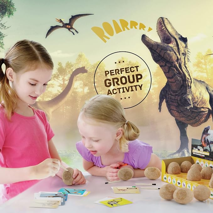 Dig a Dozen Dino Egg Kit for Kids - 12 Eggs & Surprise Dinosaurs | Dinosaur Toys Gift 3-12 Year Old - Science STEM Activities - Boy Toy Party Gifts for Boys & Girls - Basket Stuffers