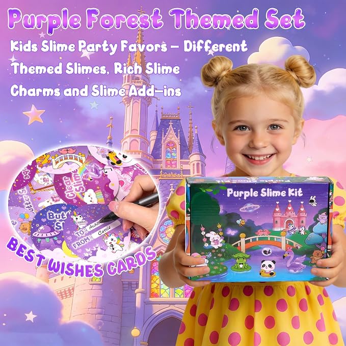 12-Pack Purple Slime Kit for Kids, Butter Cloud Squishy Party Favor Set | Birthday party favors, goodie bag stuffers, Easter basket fillers and sensory slime toys for boys and girls ages 4-10