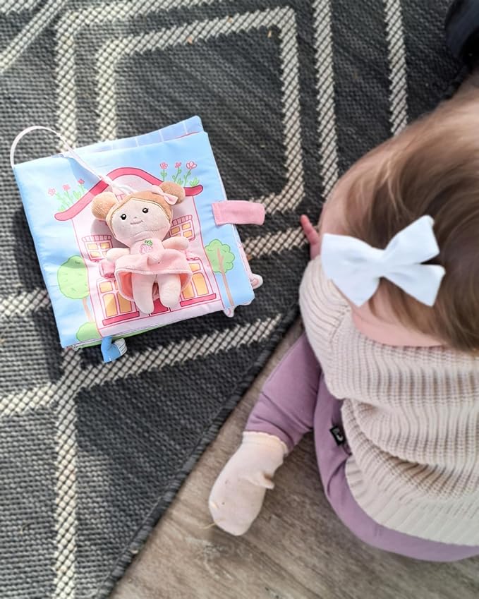 LeyaDoll Montessori Busy Book for Toddlers 1-3, 1 Year Old Girl Gifts | Toddler Airplane Travel Essentials, Crinkle Pages, Fine Motor Skills Toys, Keep Toddlers Busy, Pink Gift Box Included