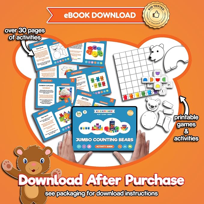 Cute & Cuddly Counting Bears - Sort, Count, Match & Play with 48pc + eBook | Sort, Count, Match & Play, 48pc, eBook