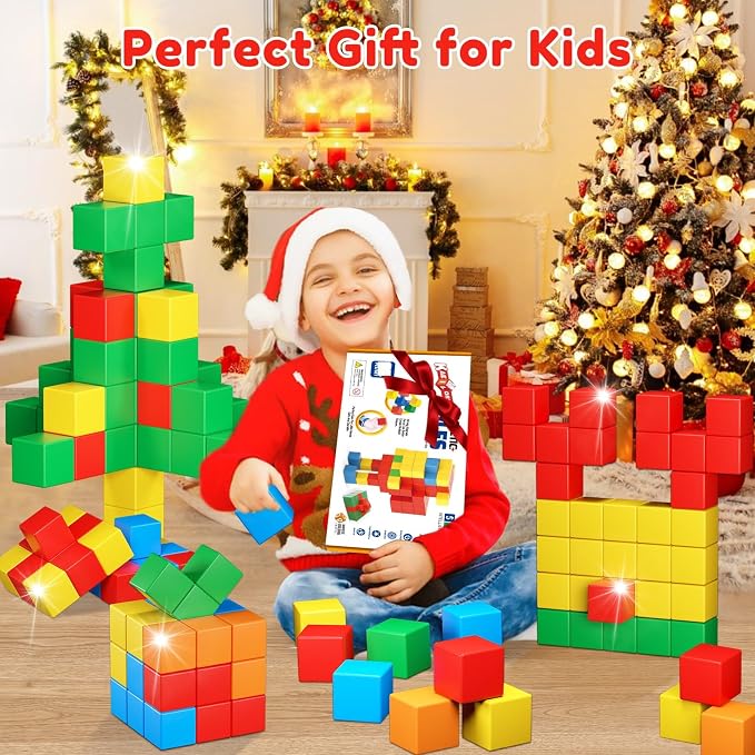 KAEILORU Magnetic Blocks Toys for Toddler Girls Boys Age 3-5 5-7 4-8 Magnetic Building Cubs Stem Sensory Toys, Preschool Learning Activities Birthday Gift for 3 4 5 6 7 Year Old