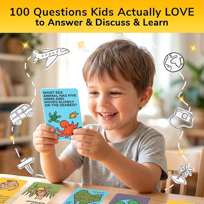 Quokka Trivia Games for Kids – Geography, Culture & Fun Facts – Fun Card Game for Family Game Night – Educational Trivia Cards for Kids, Family and Adults – Travel Games Gift for Boys & Girls 4-8