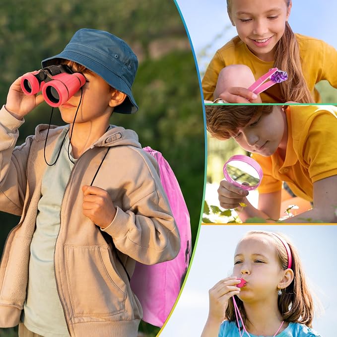 Kids Explorer Kit & Bug Catcher Kit, 7 Pcs Kids Outdoor Exploration Set | Camping Gear with Backpack & Binoculars, Ideal Outdoor Adventure Toys for Boys Girls 3-12