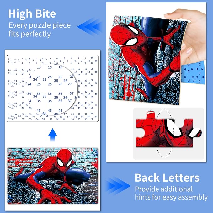 Kids Puzzles Ages 3-8, 60 Pieces Jigsaw Puzzles in Metal Box, Educational Learning Toys for Boys and Girls, Premium Puzzle Games, Kids Puzzle Gift