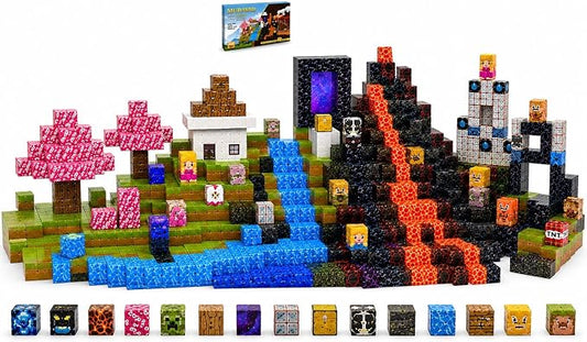 200PCS Magnetic Building Blocks for Kids Ages 3+ - STEM Lava Magnet Cubes Educational Set, Montessori Sensory Learning Toys for Boys & Girls, Indoor Outdoor Kids Birthday Gift.