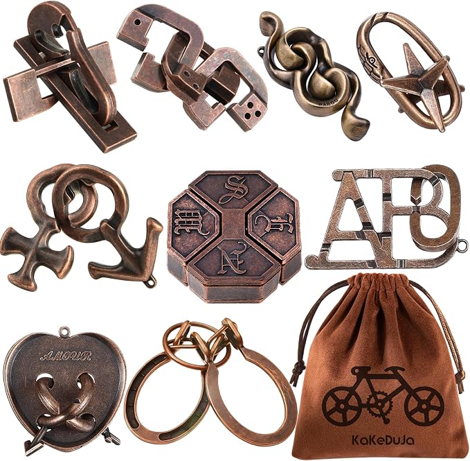 9pcs Metal Puzzle for Adult Disentanglement Puzzles Lock Gift for Adults