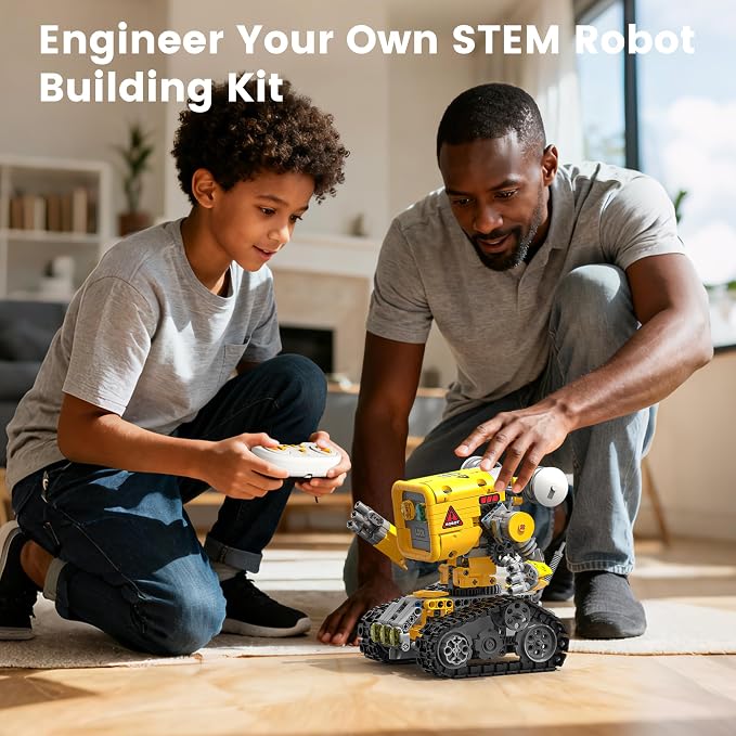 5-in-1 STEM Robot Building Kit, APP & Remote Control Robotics Kit | Build & Rebuild 5 Models with One Kit, Control with App or Remote, STEM Engineering Play, Birthday Gift for Kids Ages 8+
