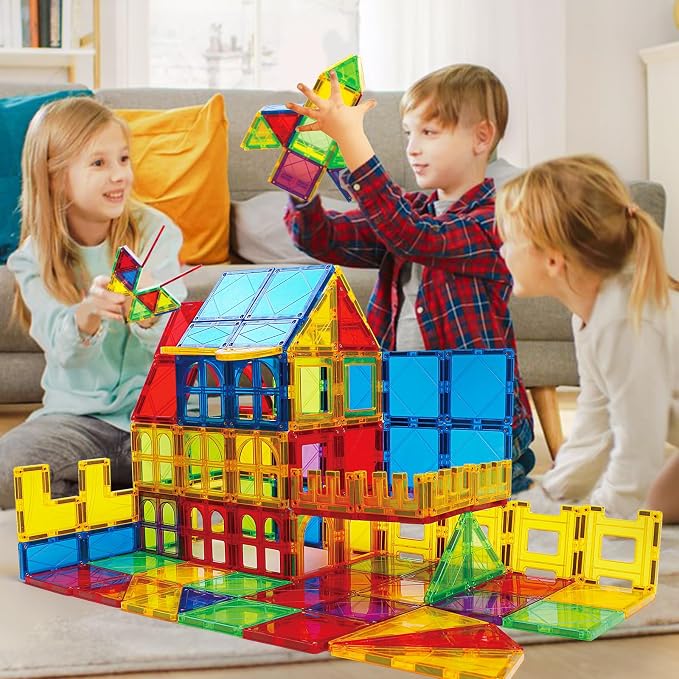 MAGBLOCK Magnetic Tiles, 70PCS Magnetic Blocks for Kids | Magnet Building Set,Educational Toys for Kids Ages 3-8, Montessori Sensory Magnet Blocks for Kids