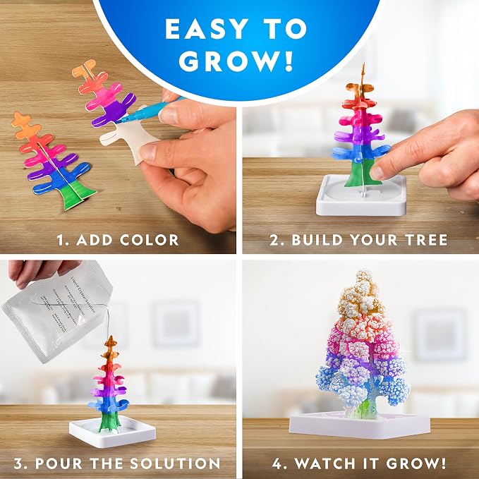 National Geographic Craft Kits for Kids - Crystal Growing Kit, Grow 6 Crystal Trees in Just 6 Hours, Educational Craft Kit with Art Supplies, Geode Specimen, STEM Arts & Crafts Kit (Amazon Exclusive) | Fast 6-Hour Growing Time, Art Supplies, Real Geode...