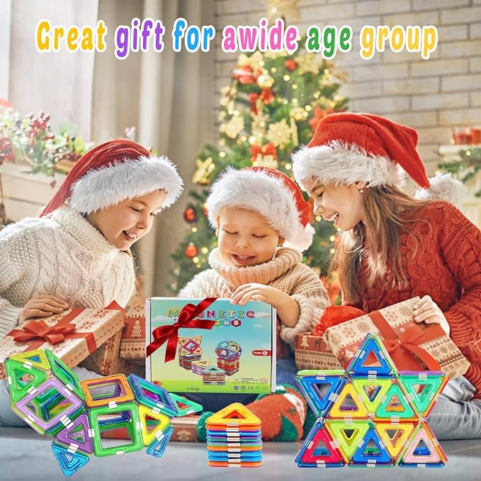 Magnetic Tiles for 3+ Year Old Boys Girls,Magnetic Building Blocks | Upgrade Magnet Building Blocks Set Educational STEM Toys Christmas Birthday Gift Toys for Kids Ages3 4 5 6 7 8+