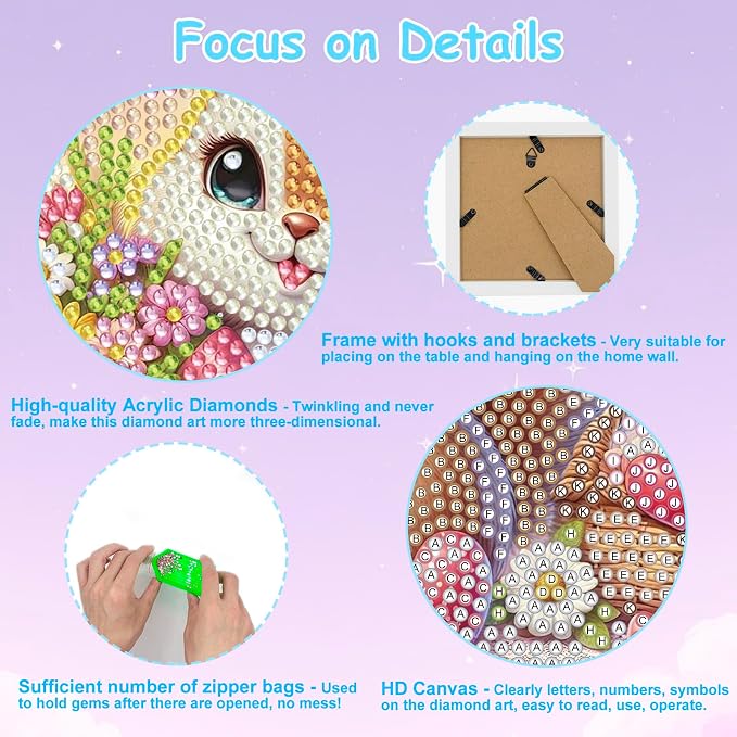 Nardoll Diamond Art Kits - Arts and Crafts - Diamond Art Painting with Wooden Frame - GEM Art for Girls Boys Adults Beginners Home Wall Decor Gifts