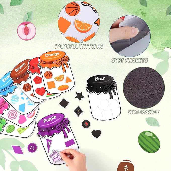10Pcs Magnetic Color Sorting Cute Shape Fridge Magnets for Kids | 60 Fridge Magnet Soft Magnets for Early Education Color Sorting Fine Motor Skills Boys Girls Gifts