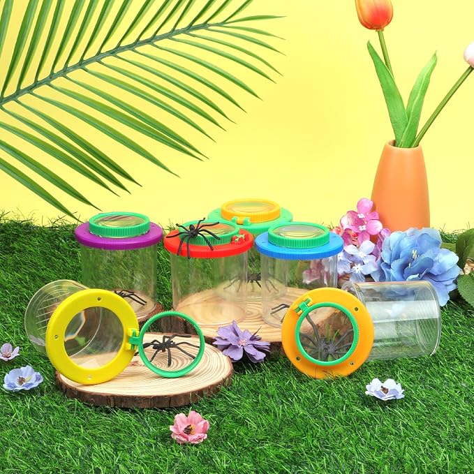Coopay 6 Pcs Insect Bug Viewer for Kids - Bug Jars, Critter Insect Cage, Bug Container, Bug Catcher, Magnifying Insect Box for Children, Kids Science Nature Exploration Collecting Kit
