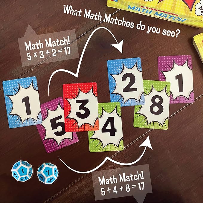 Scholastic Math Match Travel Dice Game, Math Learning Ages 5+