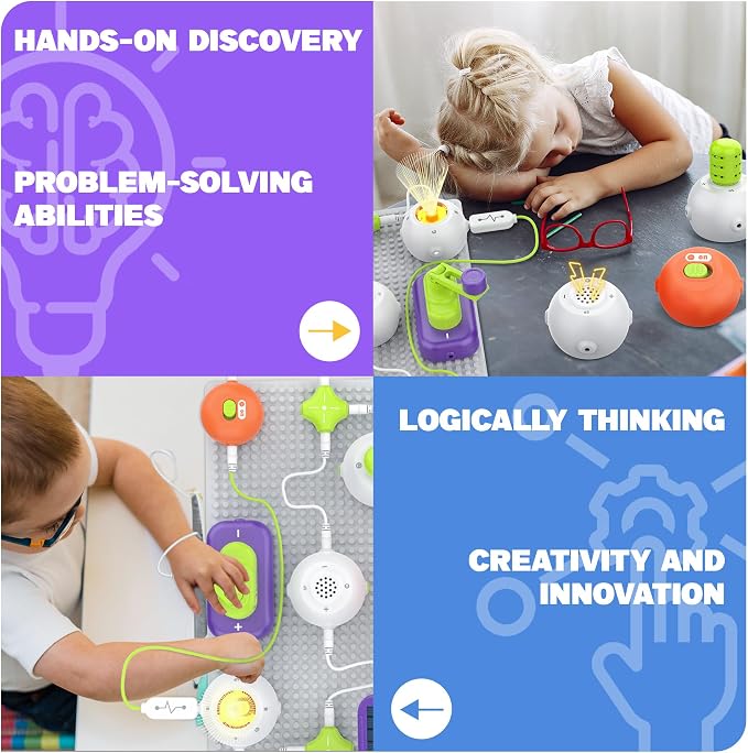 Science Kits for Kids - STEM Kits for Kids, Electronics Exploration Kit, Over 150 Projects, 14 Circuit Parts, STEM Educational Toy Gifts for Kid Boys Girls Ages 3 4 5 6 7 8 9 10 11 12 | Over 150 Experiments, 14 Circuit Parts, Hands-On STEM Learning, Ed...