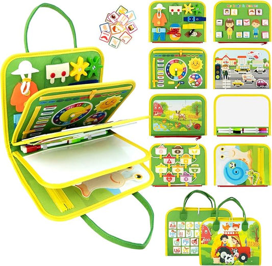 Letoya Toddler Busy Board, Farm Busy Book Montessori Toys for Toddlers