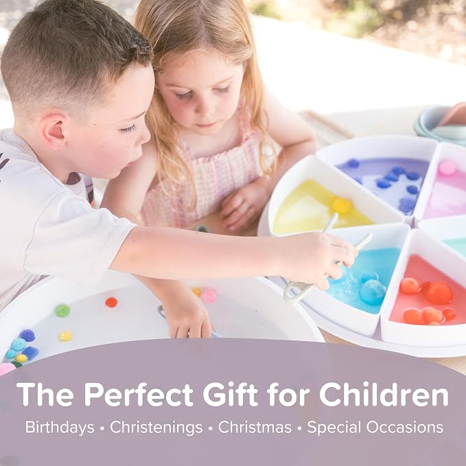 Explorer Bundle | Sensory Bin with Lid | Tuff Tray Accessories | Sensory Bin and Lid | Includes 1 PlayTRAY, Compartments, Bowls, Scoops, Droppers, Funnels, Tongs