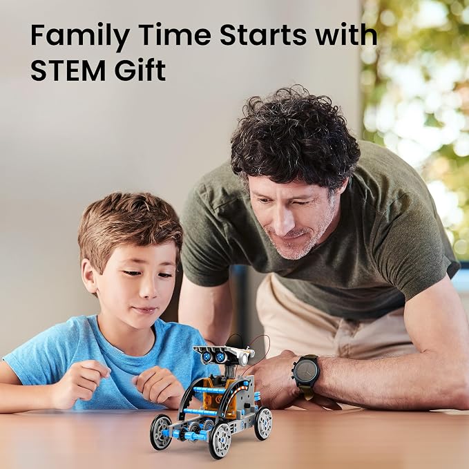 Sillbird 12-in-1 Solar Robot Building Kit STEM Gift for Boys Ages 8-13 | Powered by the Sun, Engineering Skills, DIY Educational Kit, Birthday Presents for Kids, Buildable Learning Set, 190 Pieces