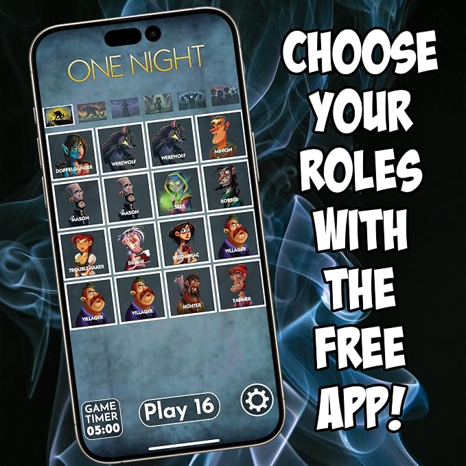 Bezier Games One Night Ultimate Werewolf | Fast 10-Minute Social Deduction and Bluffing, Hidden Roles Mystery Party for Adults and Kids, 3-10 Players