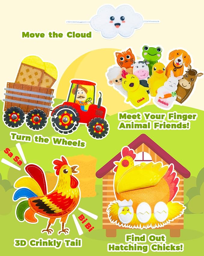 Busy Book for Toddlers 1-3, Montessori Toys for 1 Year Old Boy Girl Gifts | Busy Board, Birthday Gifts, Toddler Airplane Car Travel Toy, Learning Educational Toys, Farm Animals, Quiet Activity Books