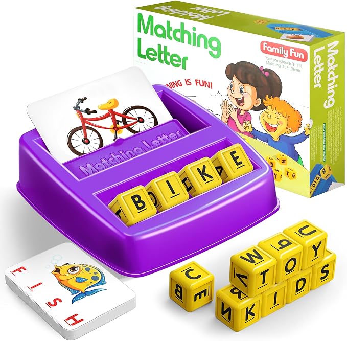 NARRIO Educational Toys for 3 4 5 Year Old Girls Boys Gifts, Matching Letter Spelling Games Learning Toys for Kids 2-4 Year Olds, Christmas Birthday Gifts for 3-6 Year Old Girls Toddler Toys Age 2-4