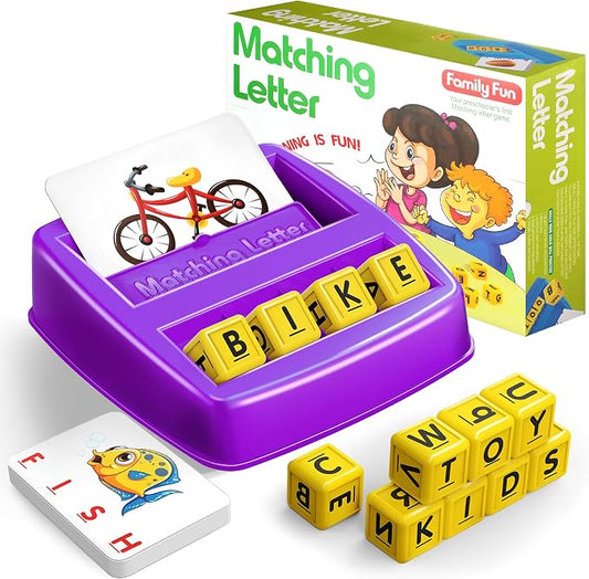 NARRIO Educational Toys for 3 4 5 Year Old Girls Boys Gifts, Matching Letter Spelling Games Learning Toys for Kids 2-4 Year Olds, Christmas Birthday Gifts for 3-6 Year Old Girls Toddler Toys Age 2-4