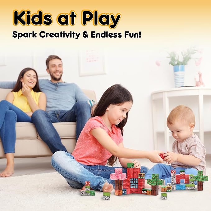 Magnetic Blocks, Magnetic Building Blocks for Kids, Building Blocks for Girls and Boys, Building Toys, Toddler Toys, Building Game Sensory Kids Ages 4 5 6 7 8 9, 100 Pcs | Building Toys, Toddler Toys, Building Game Sensory Kids, Open-ended construction
