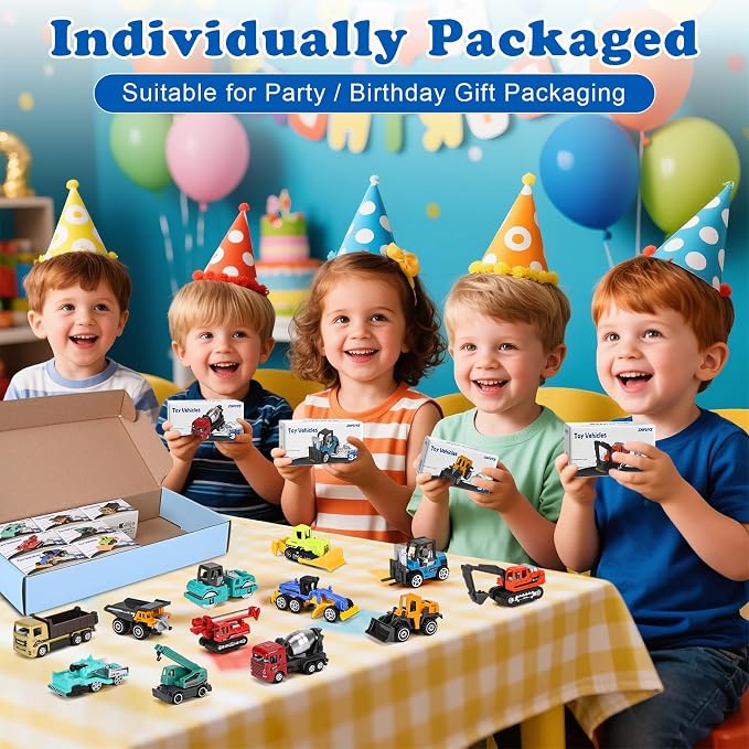 12PCS Metal Mini Cars Toy for Kids | Trucks Toy Vehicles Set for Toddlers,Party Favors for Toddler Toys,Educational Play,Birthday Gift for Boys Girls