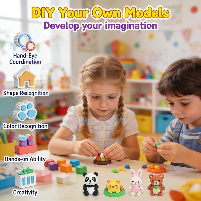 ARTPAR Air Dry Clay for Kids,90 Colors Modeling Magic Clay Bulk Kit | Colorful Molding Clay Sculpting Set,Soft & Non-Sticky,DIY Classroom Activities,Fun Art & Crafts Gifts for Boys & Girls 3-12Y