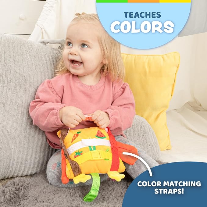 Buckle Toys, BokBok Chicken, Develop Motor Skills and Problem Solving | Montessori Learning Activity Travel Toy for Toddlers, Develop Motor Skills and Problem Solving